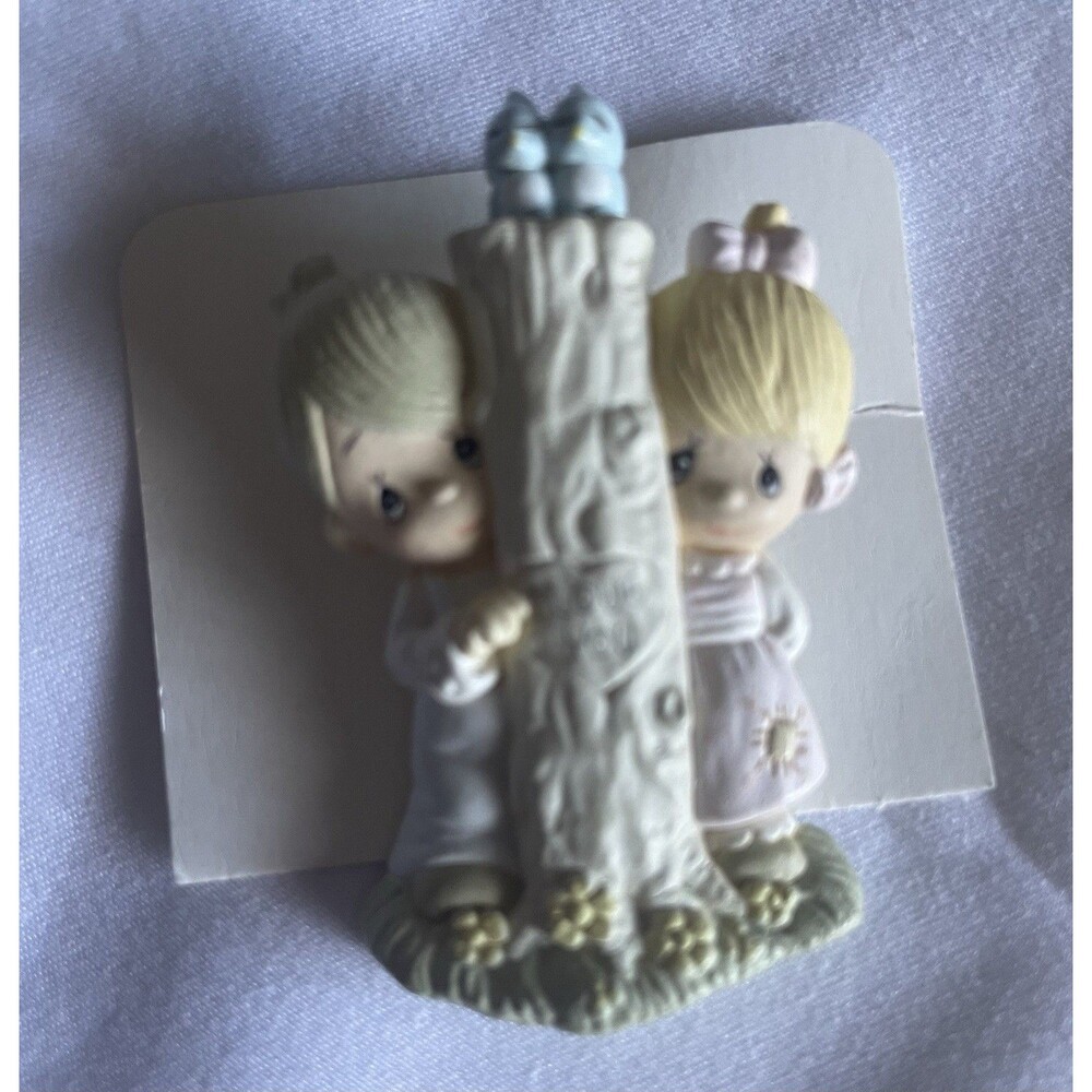 Precious Moments Samuel Butcher Pin Brooch I Love You  1980s 2 in - Picture 2 of 5